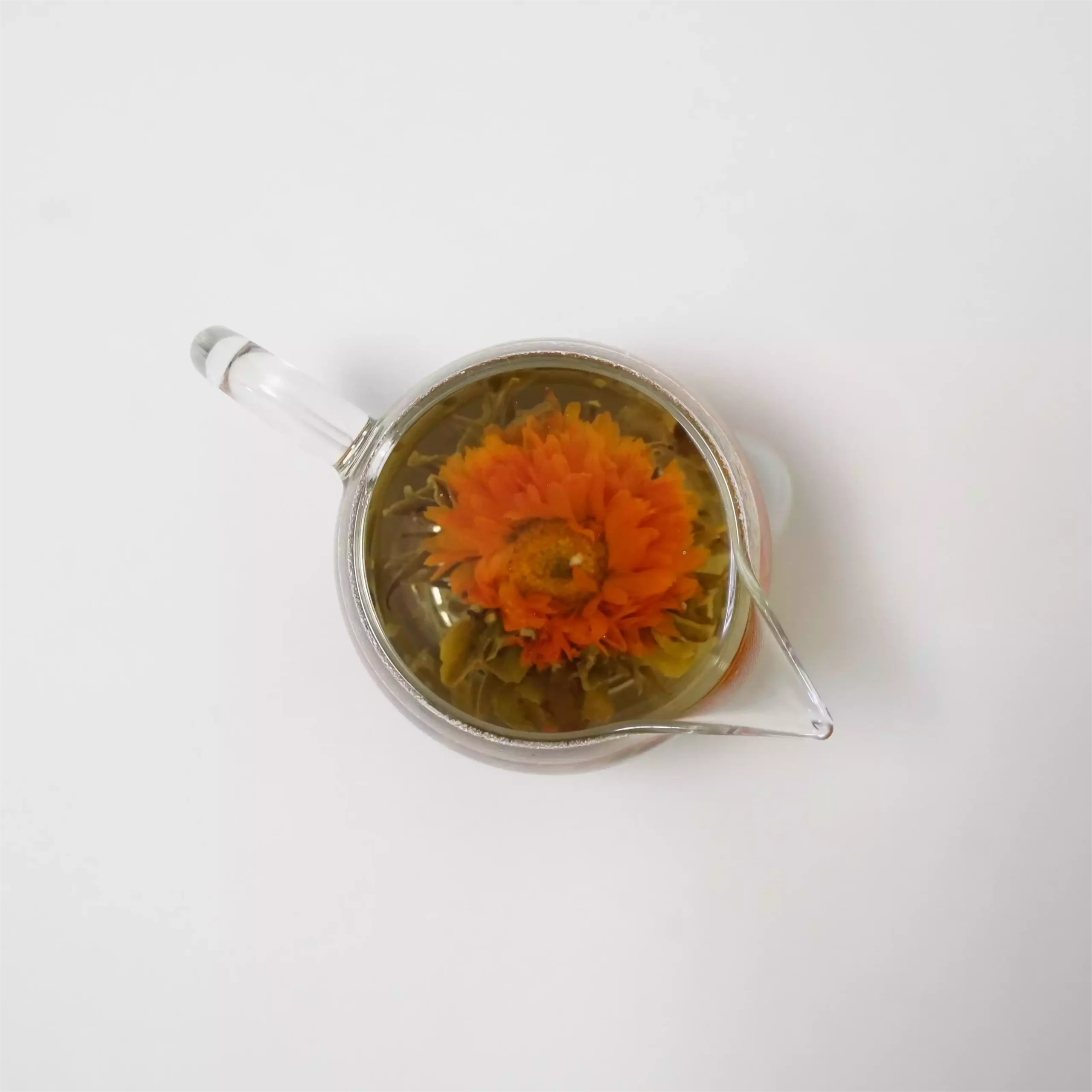 Phoenix blooming tea, opened in the cup