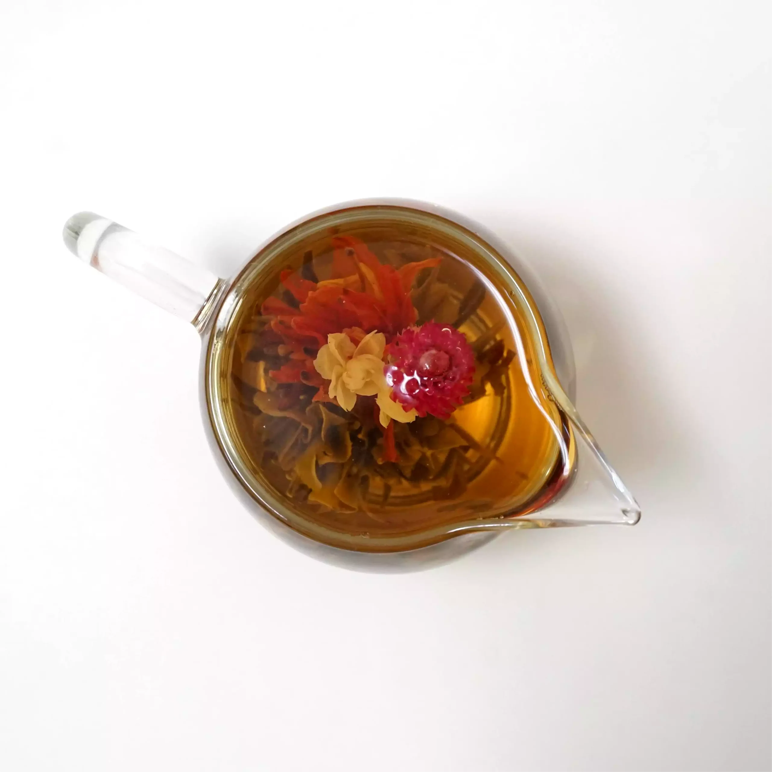 Dragonfire blooming tea, opened in the cup