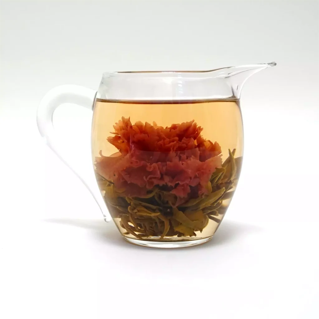 Oxblood handcrafted blooming tea